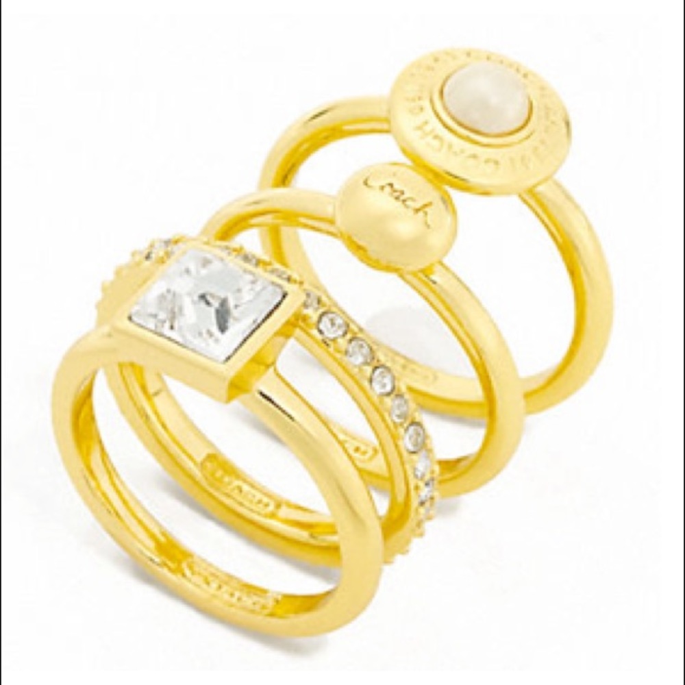 Coach Miranda Stacked Ring Set Size 8 NWT